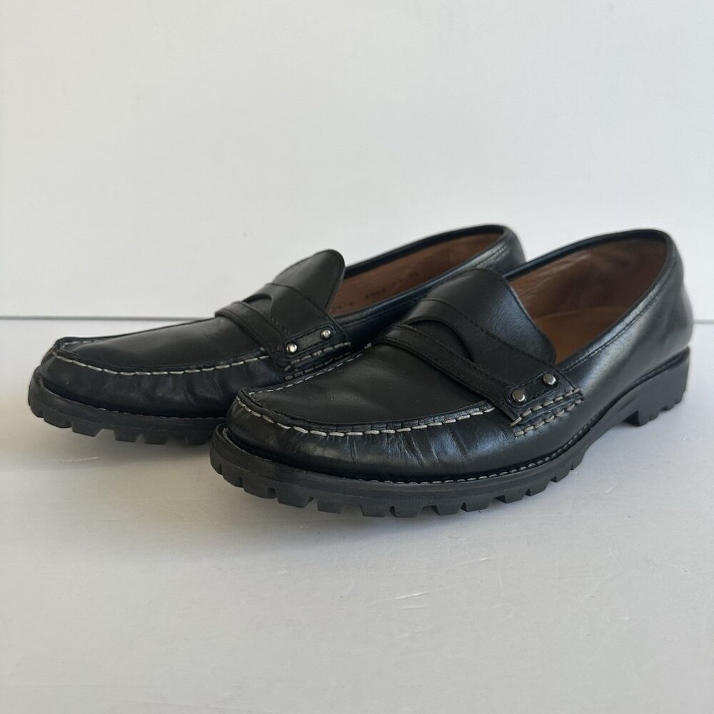Cole Haan Pinch Penny Loafer Women's 8.5 AA Black Lug Sole Preppy‎ Academia 90s - Picture 4 of 11